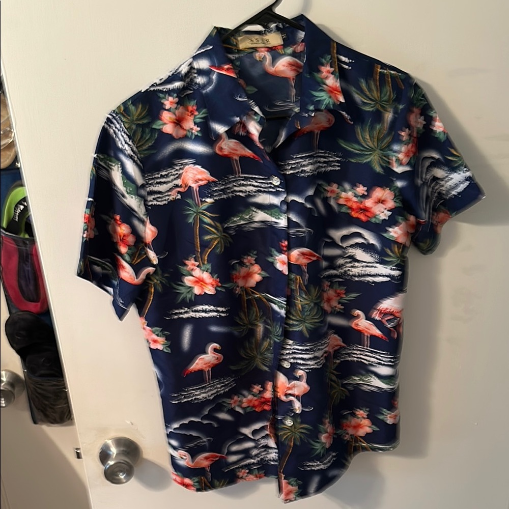 Flamingos Button Down Shirt